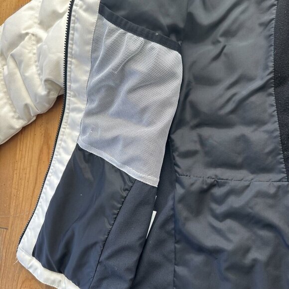 Obermeyer Down Coat Womens 12 White Black Duck Puffer Circuit Ski Snow - Picture 4 of 15